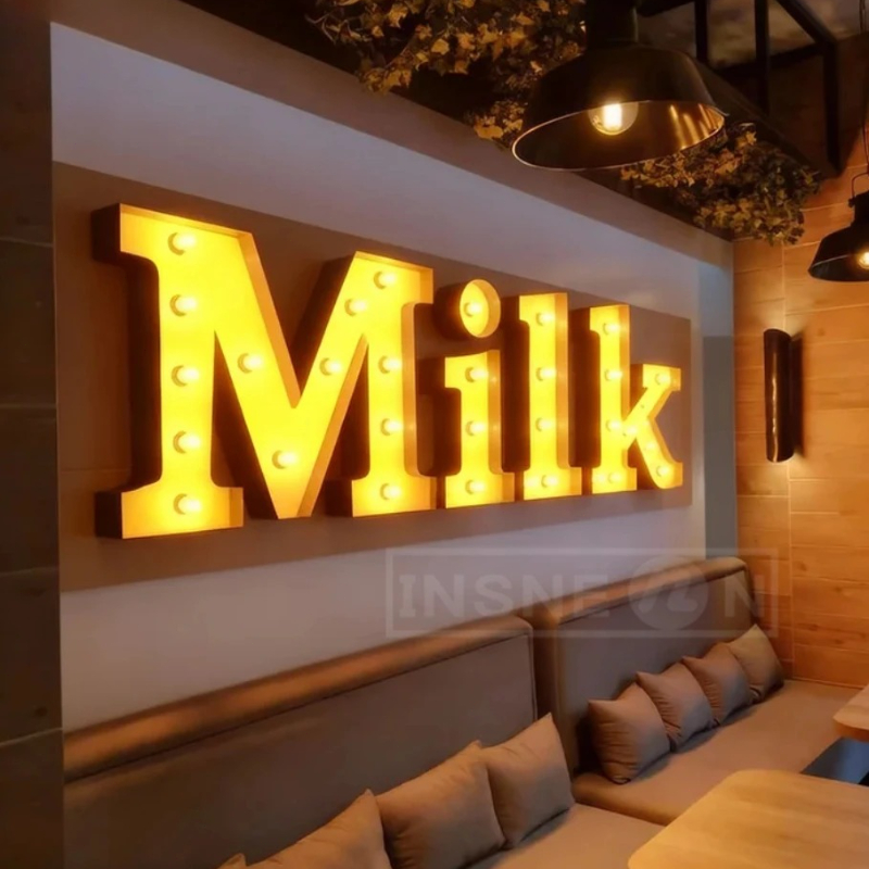 Light Up Letters Marquee - علامة سرادق بأحرف معدنية مخصصة للمصباح