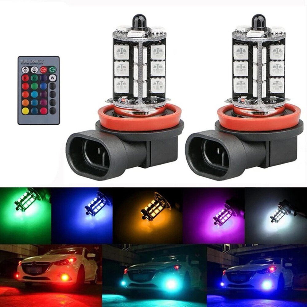 Touch Dimmer Lamp - 2x RGB H11 H9 H8 5050