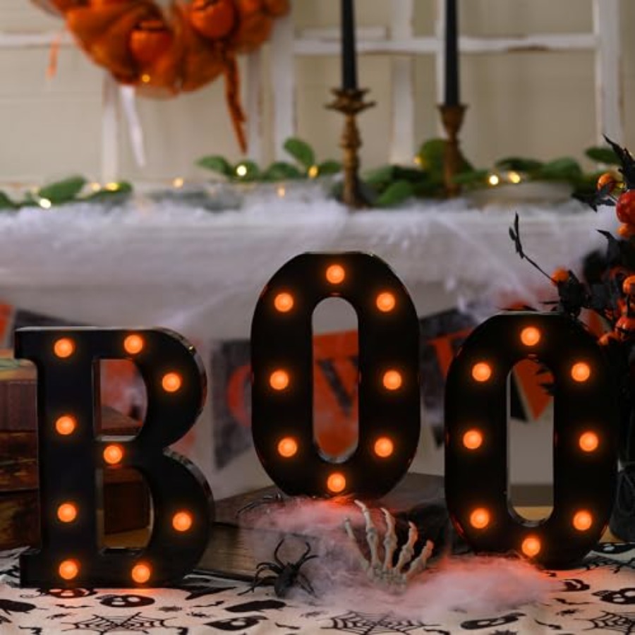 زينة الهالوين - 3 حروف مضيئة ع - مراجعة Light Up Letters Marquee وسعره
