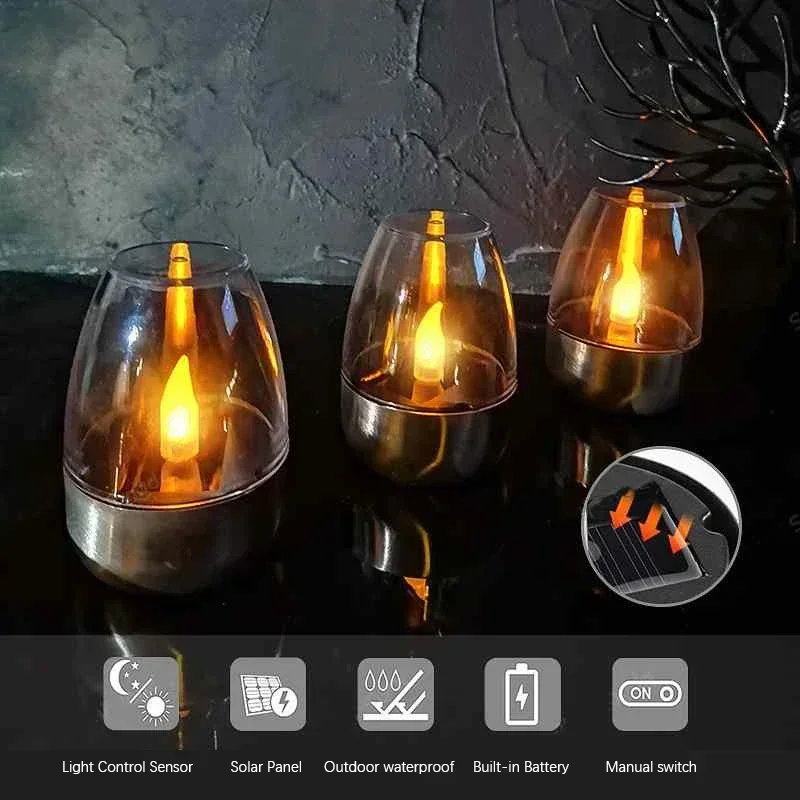 LED الشموع الشمسية ضوء عديمة ا - مراجعة Outdoor Lighting Wedding Decor وسعره