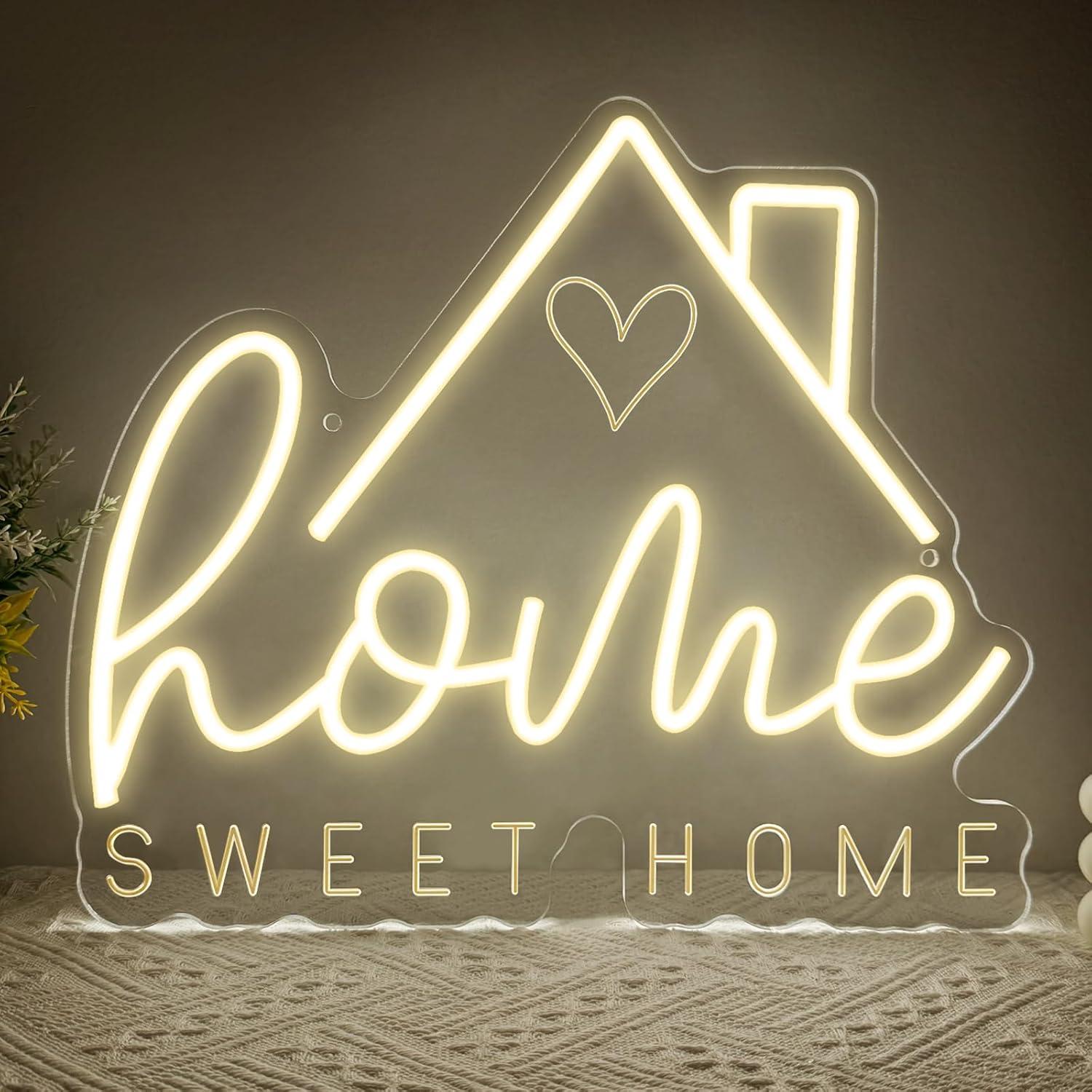 لافتة نيون 'Sweet Home' مع إضا - مراجعة Lighting Decoration For Home وسعره