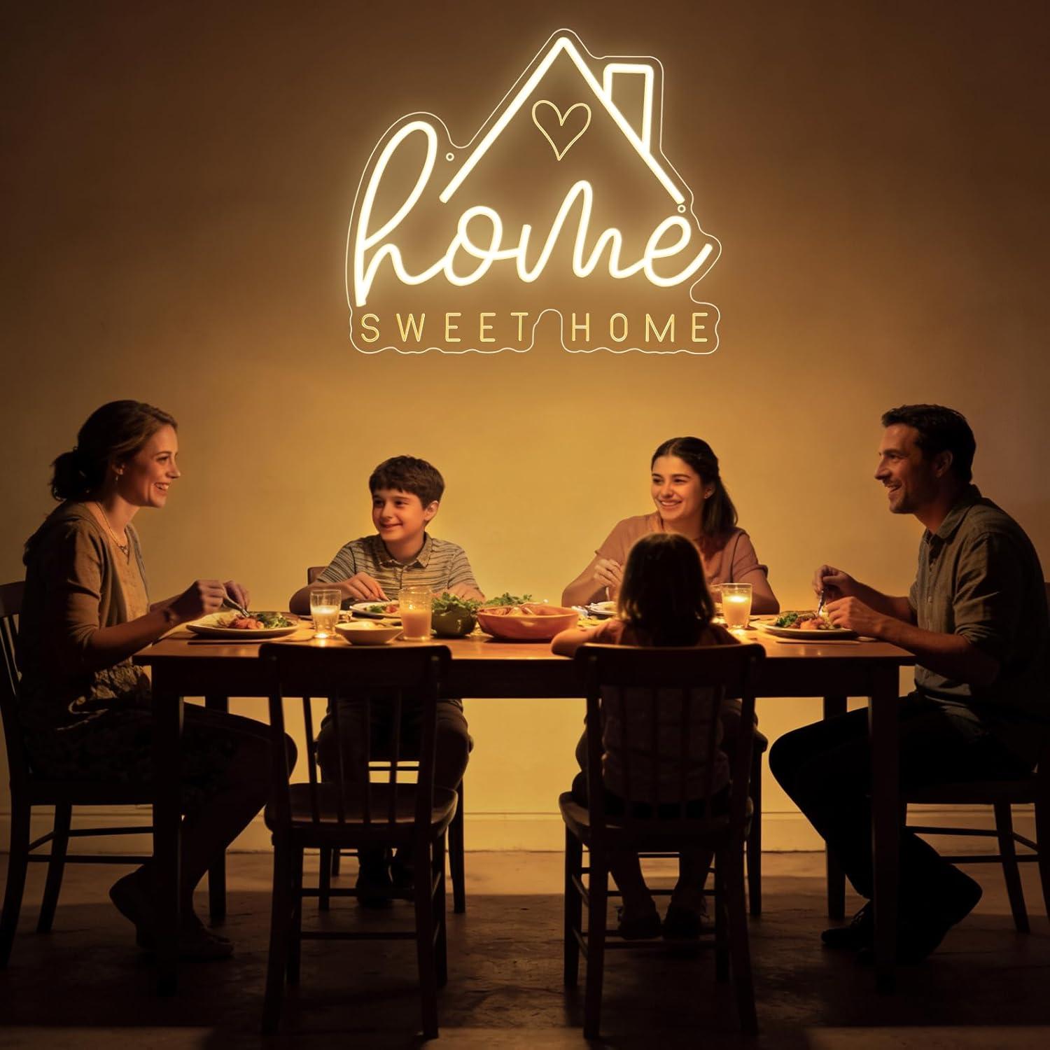 لافتة نيون 'Sweet Home' مع إضا - مراجعة Lighting Decoration For Home وسعره