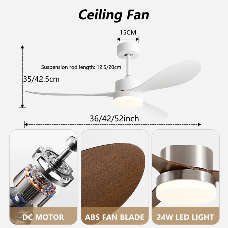 36/42/52 بوصة مروحة السقف الصن - مراجعة Decor Lighting Ceiling Fans وسعره