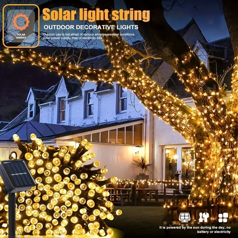 أضواء خارجية تعمل بالطاقة الشم - مراجعة Outdoor Lighting Wedding Decor وسعره