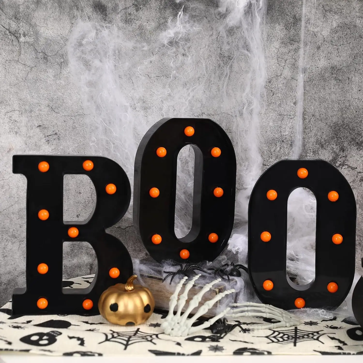 ديكور الهالوين داخلي-3 LED سرا - مراجعة Light Up Letters Marquee وسعره