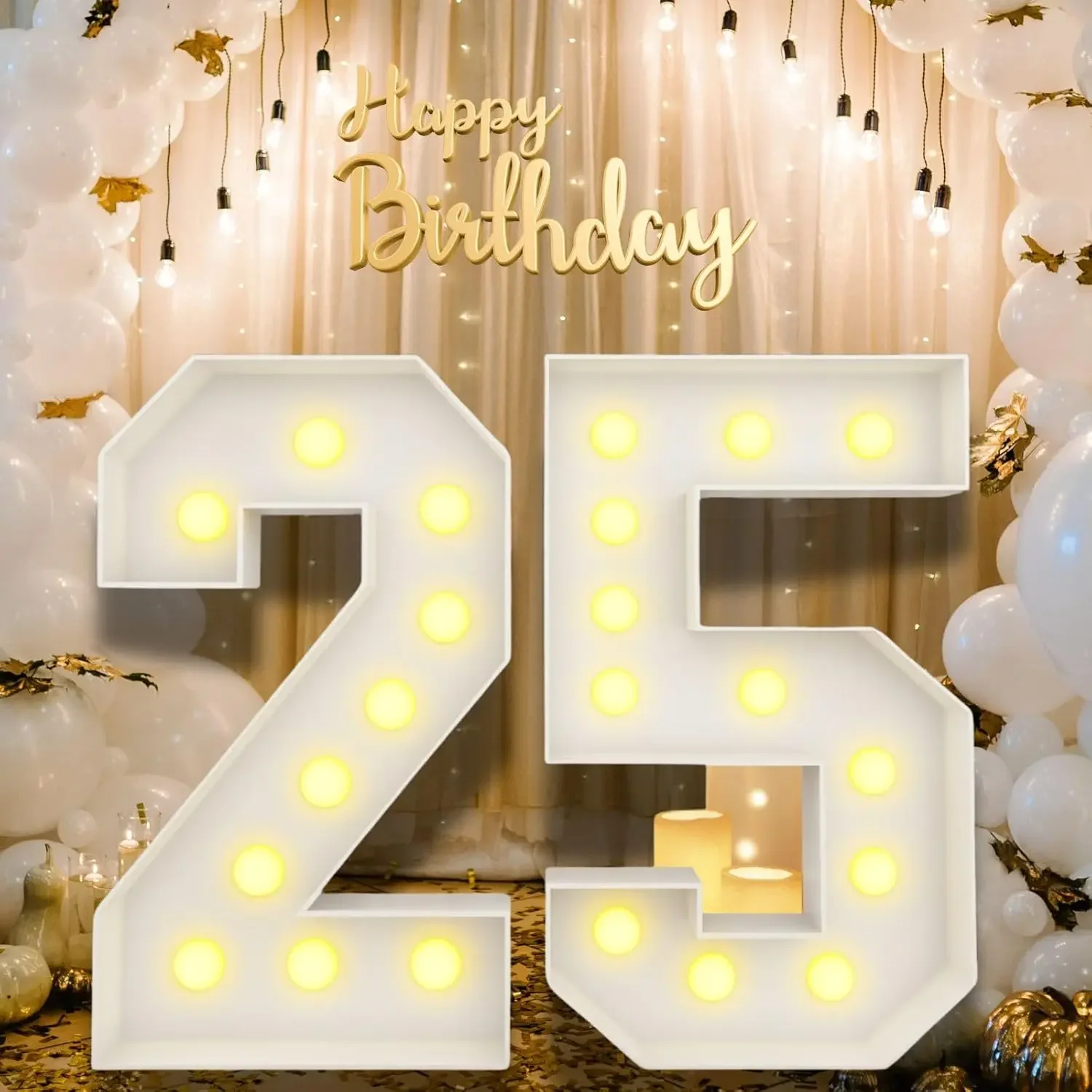 أرقام مضيئة كبيرة مع أضواء بيض - مراجعة Light Up Letters Marquee وسعره