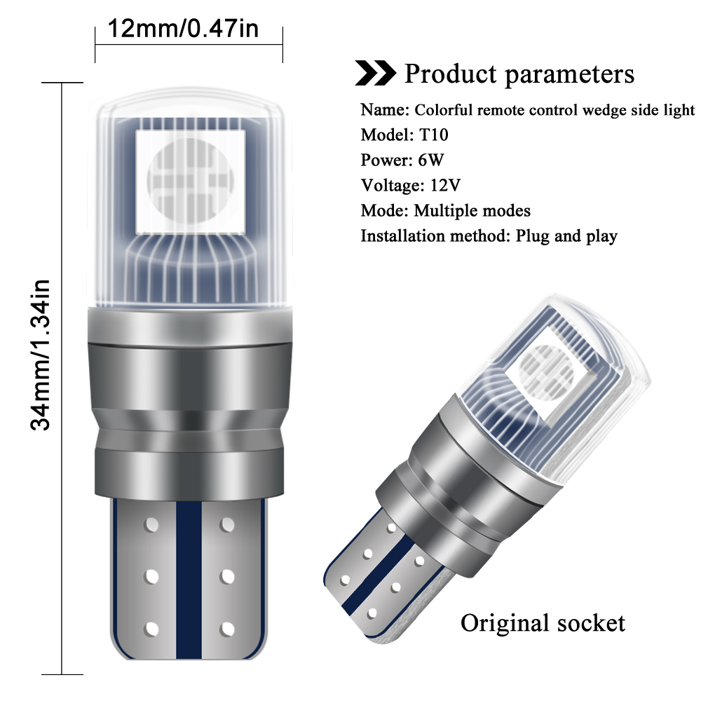 2 قطعة T10 LED أضواء لسيارة RG - مراجعة Touch Dimmer Lamp وسعره