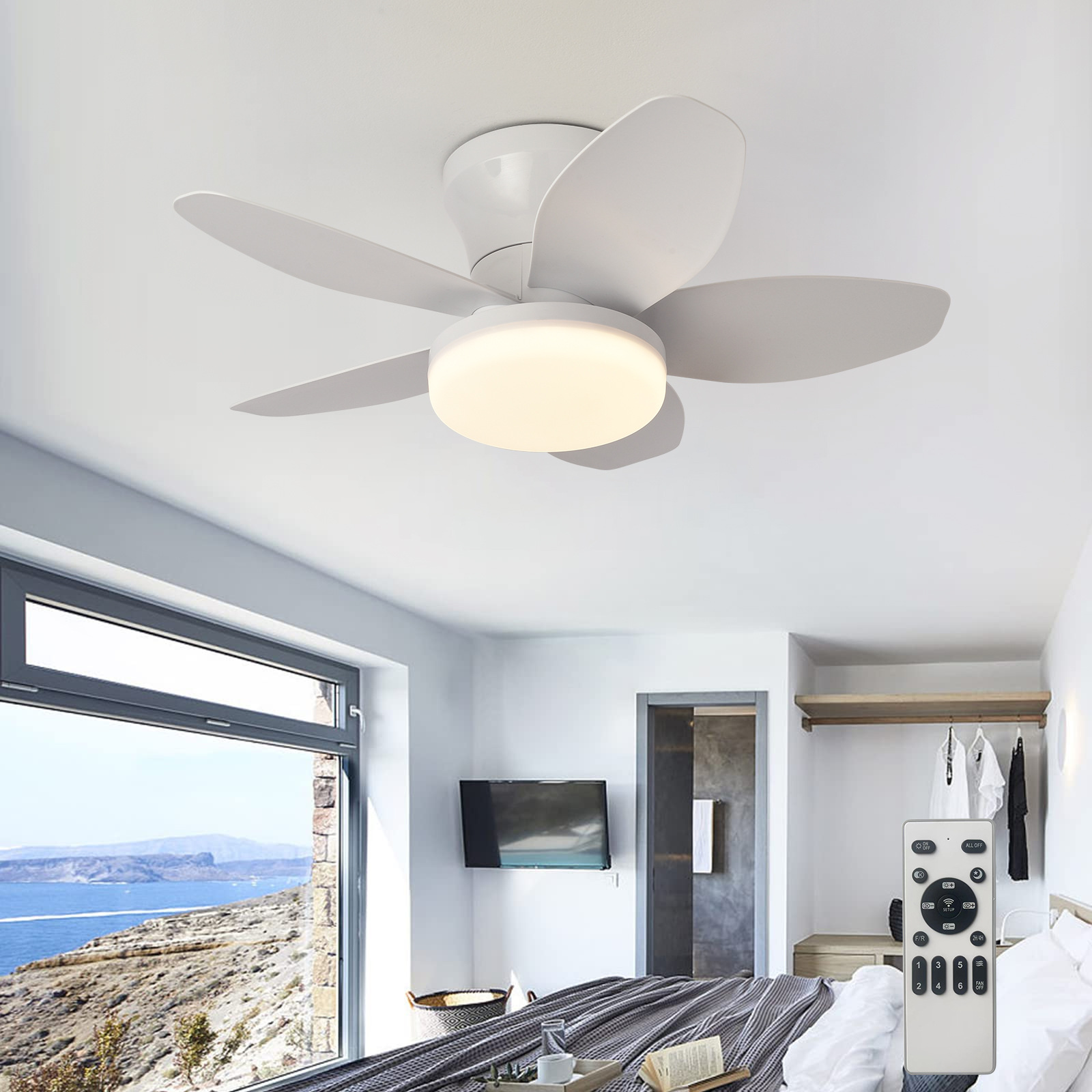 مروحة سقف LED بتصميم عتيق مع إ - مراجعة Decor Lighting Ceiling Fans وسعره