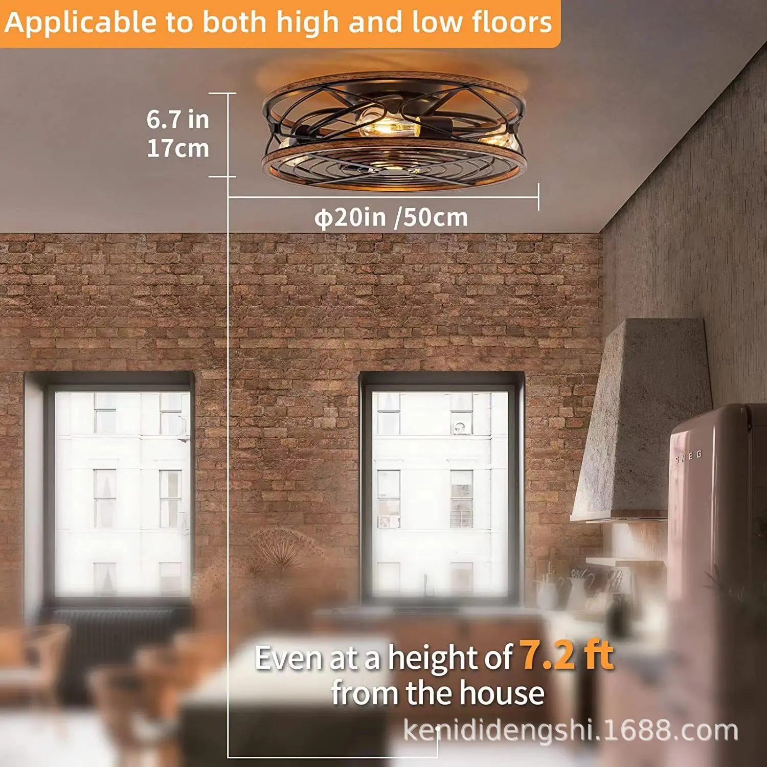 مصباح مروحة سقف قديم لغرفة الم - مراجعة Decor Lighting Ceiling Fans وسعره