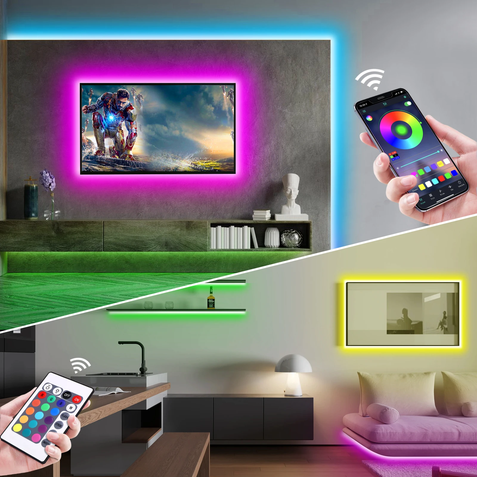 1-5 متر RGB LED شريط ضوء النيو - مراجعة Lighting Decoration For Home وسعره