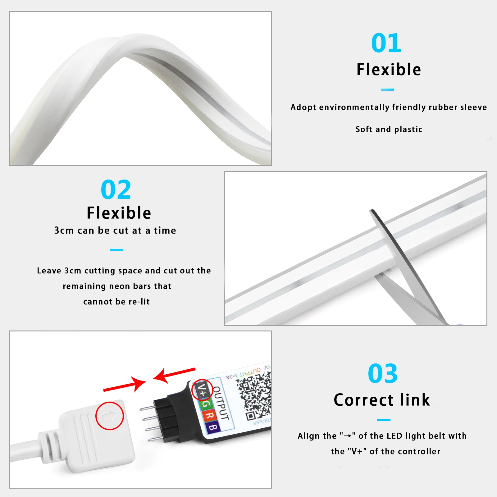 1-5 متر RGB LED شريط ضوء النيو - مراجعة Lighting Decoration For Home وسعره
